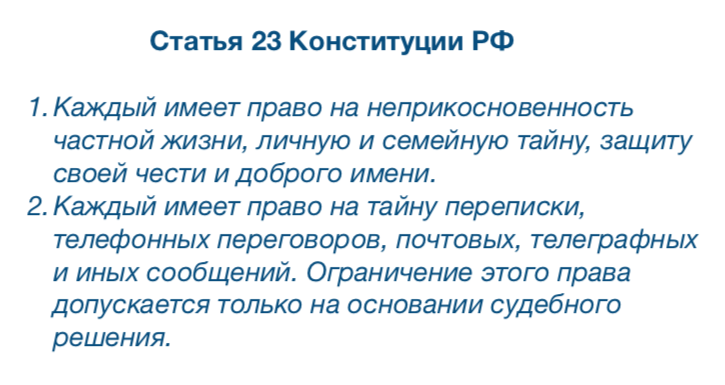 Статья 23 Конституции РФ